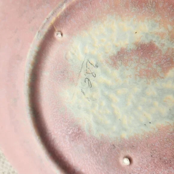 Roseville American Art Pottery Vintage Deco Pink Cremona Shallow Oval Bowl 1928 - Picture 4 of 8